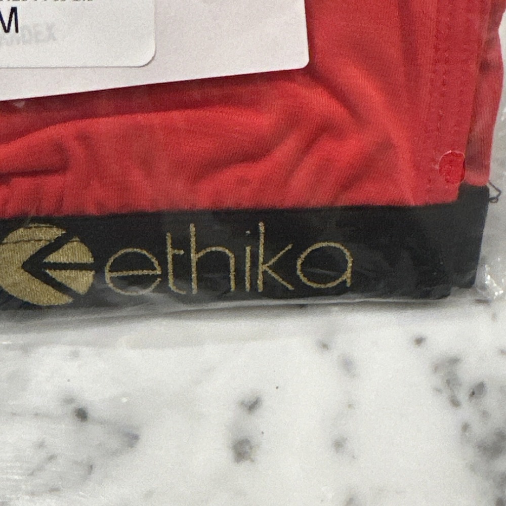 ETHIKA Bralette Women's M Red Bra Spaghetti Strap Razor Back Cotton - Picture 6 of 10